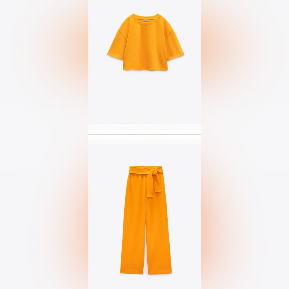 Zara Orange Top and Pants Set
